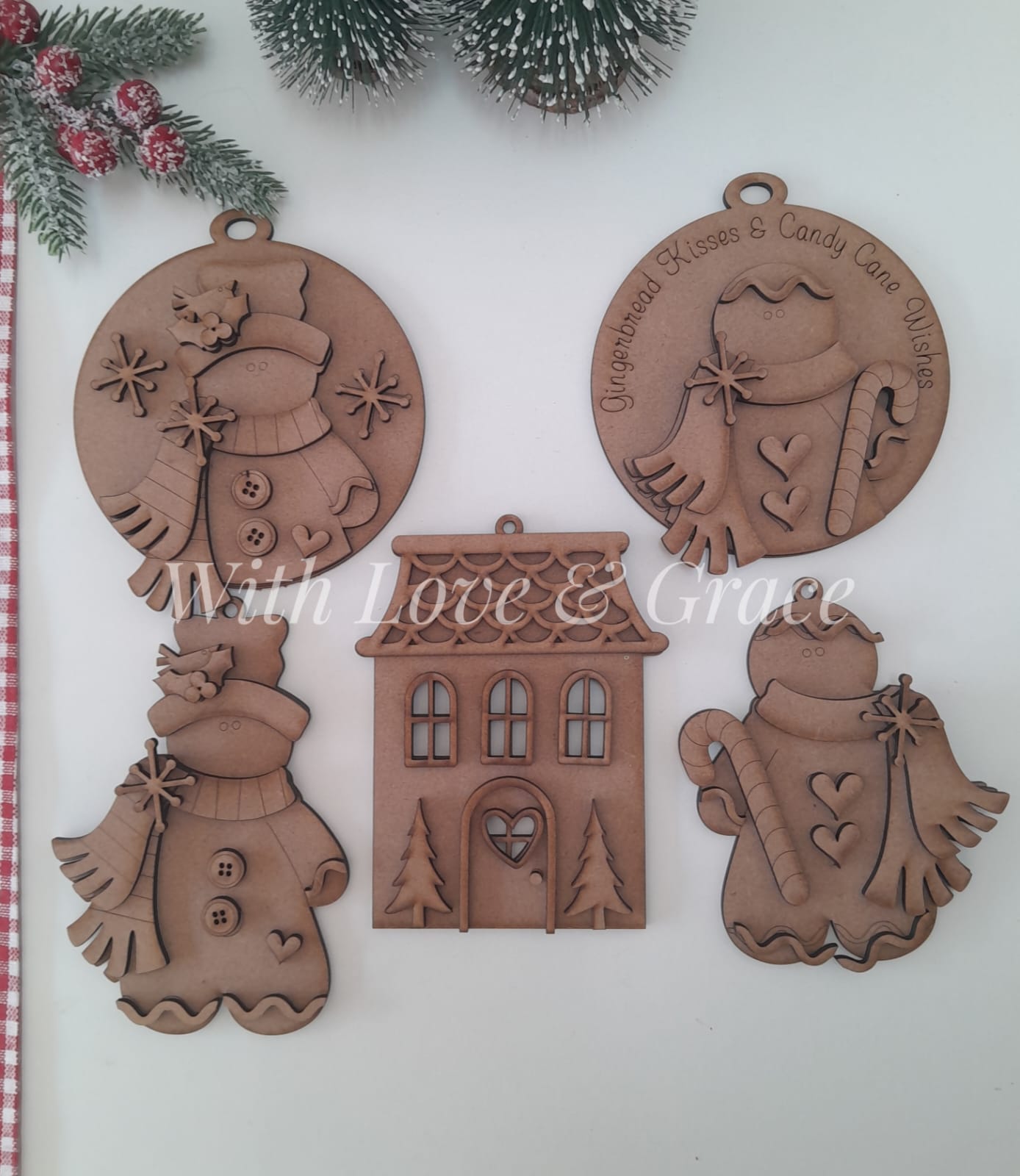 Victorian Gingerbread Ornament Bundle - DIY Kit Set of 5