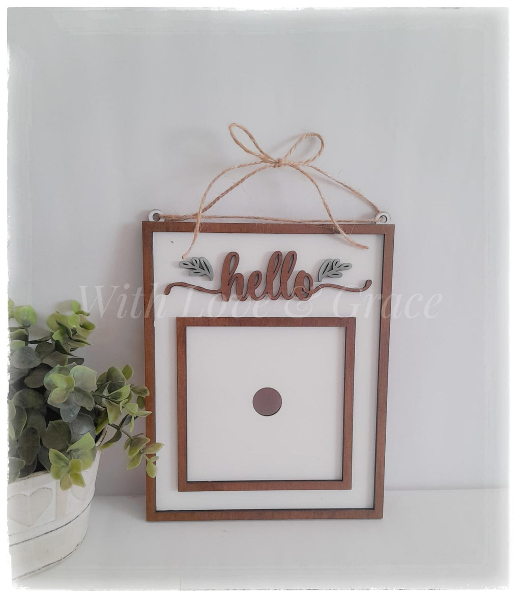 Hanging Hello Frame (Single) Vertical (10.8cm insert)