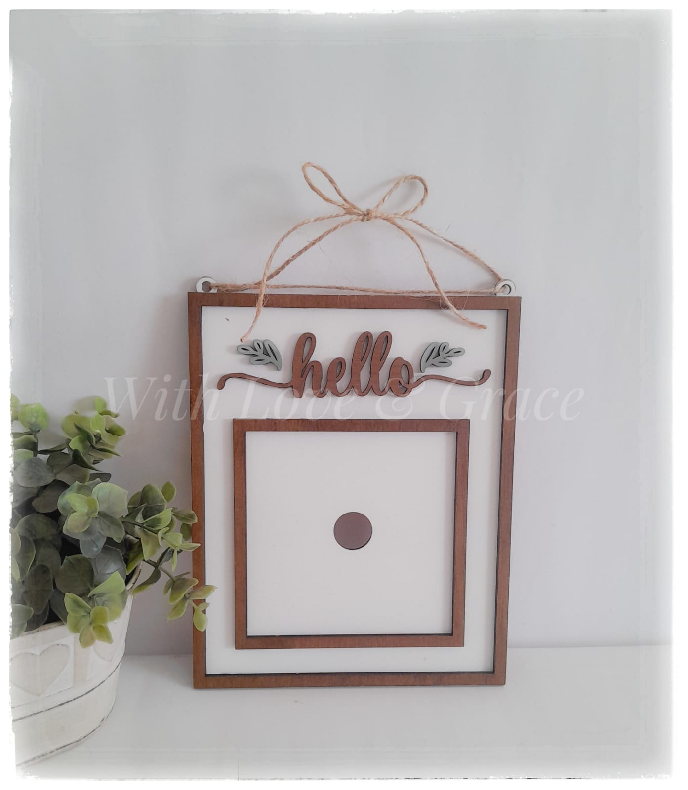 Hanging Hello Frame (Single) Vertical (10.8cm insert)