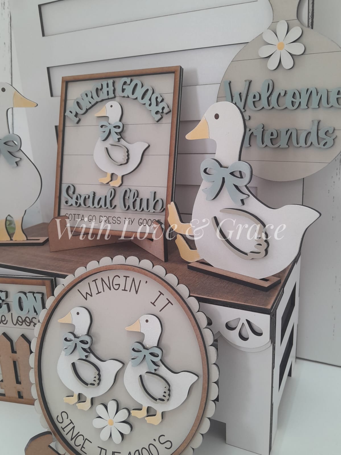 Silly Goose Tiered Tray Set