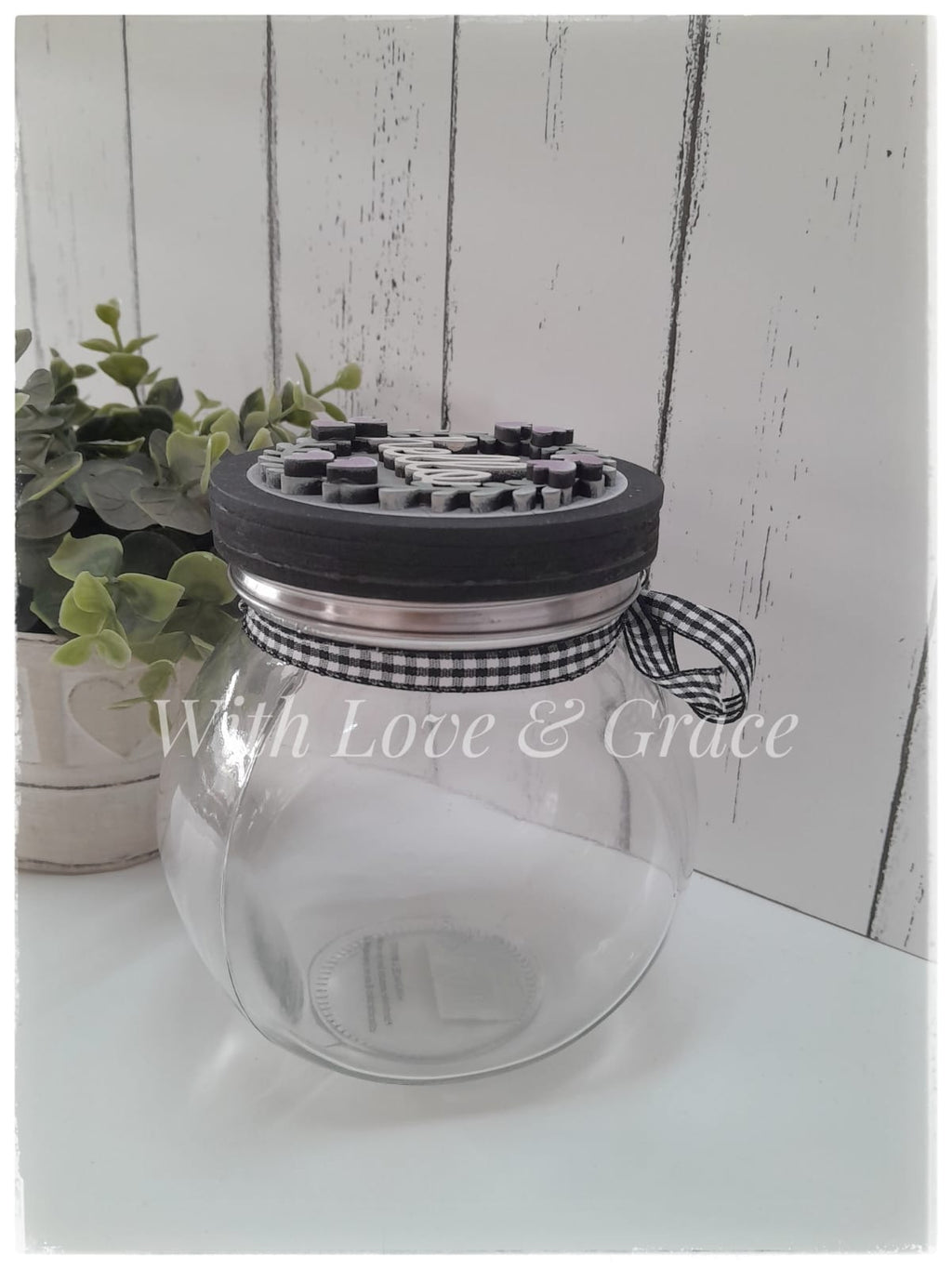 Slanted Glass Jar 650ml with Interchangeable Lid