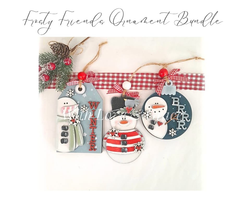 Frosty Friends Snowman Ornament Bundle - Painted (Set of 3)
