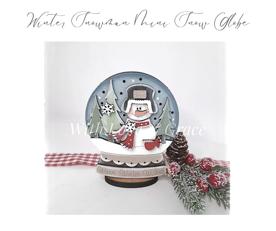 Mini Snow Globe Standing – Light Up Winter Snowman