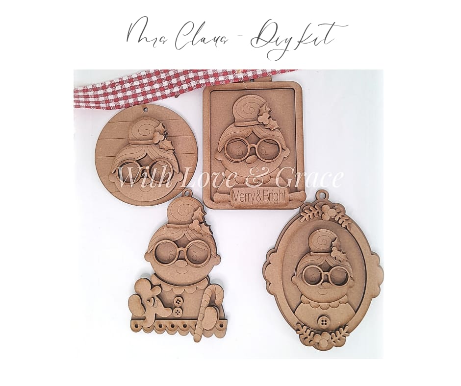 Mrs Clause Ornament Bundle - DIY Kit (Set of 4)