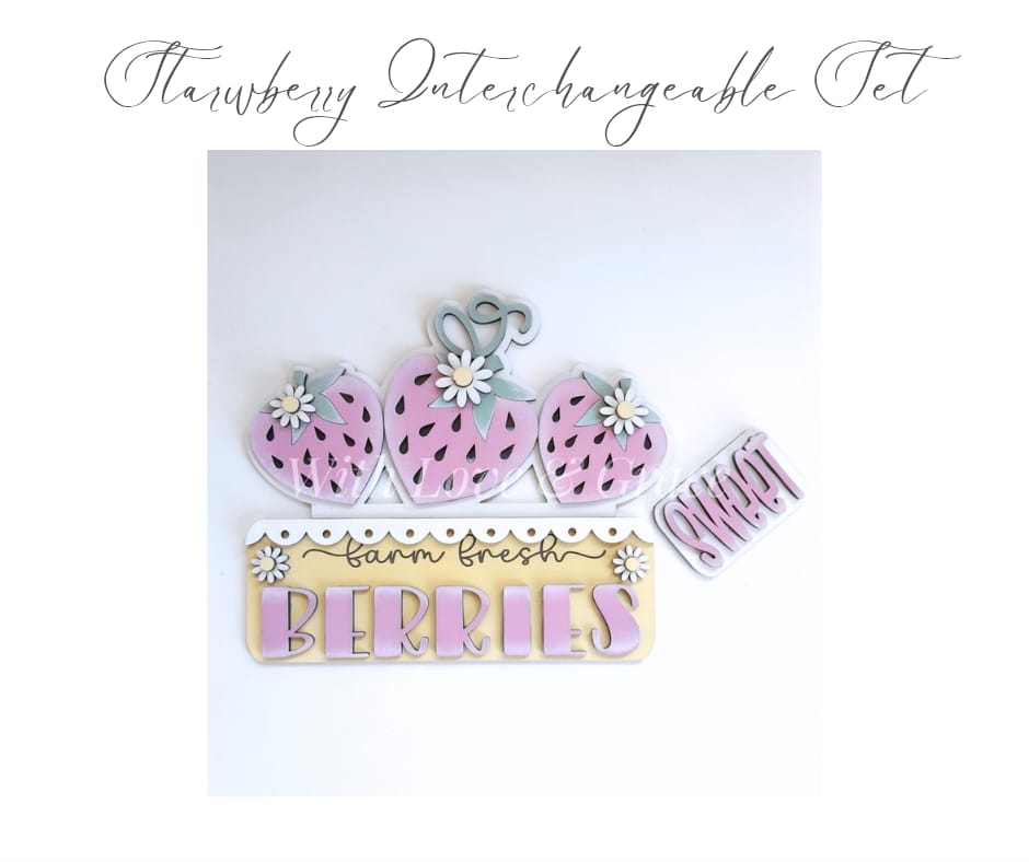 Strawberry Interchangeable Insert for Truck / Basket / Bread Board / Camper
