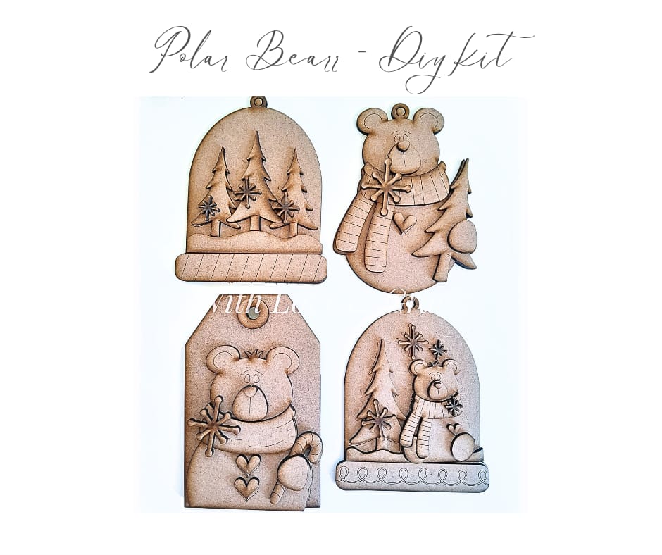 Polar Bear Ornament Bundle - DIY Kit (Set of 4)