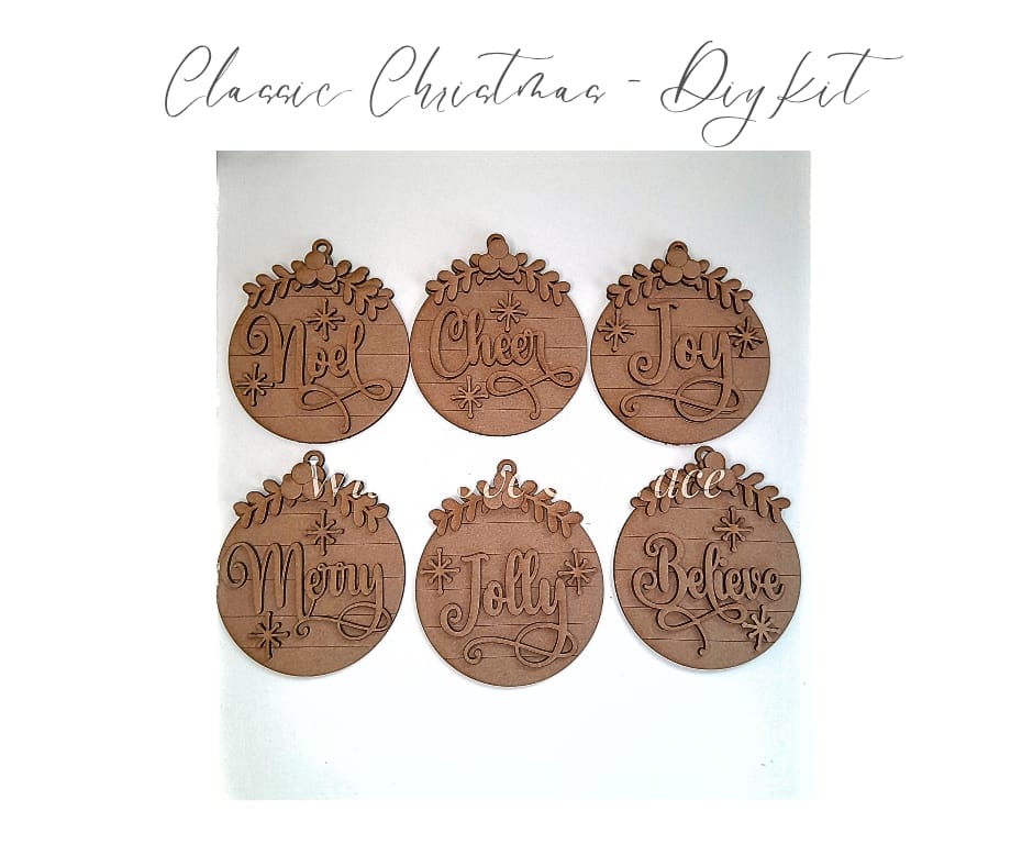 Classic Christmas Ornament Bundle - DIY Kit (Set of 6)