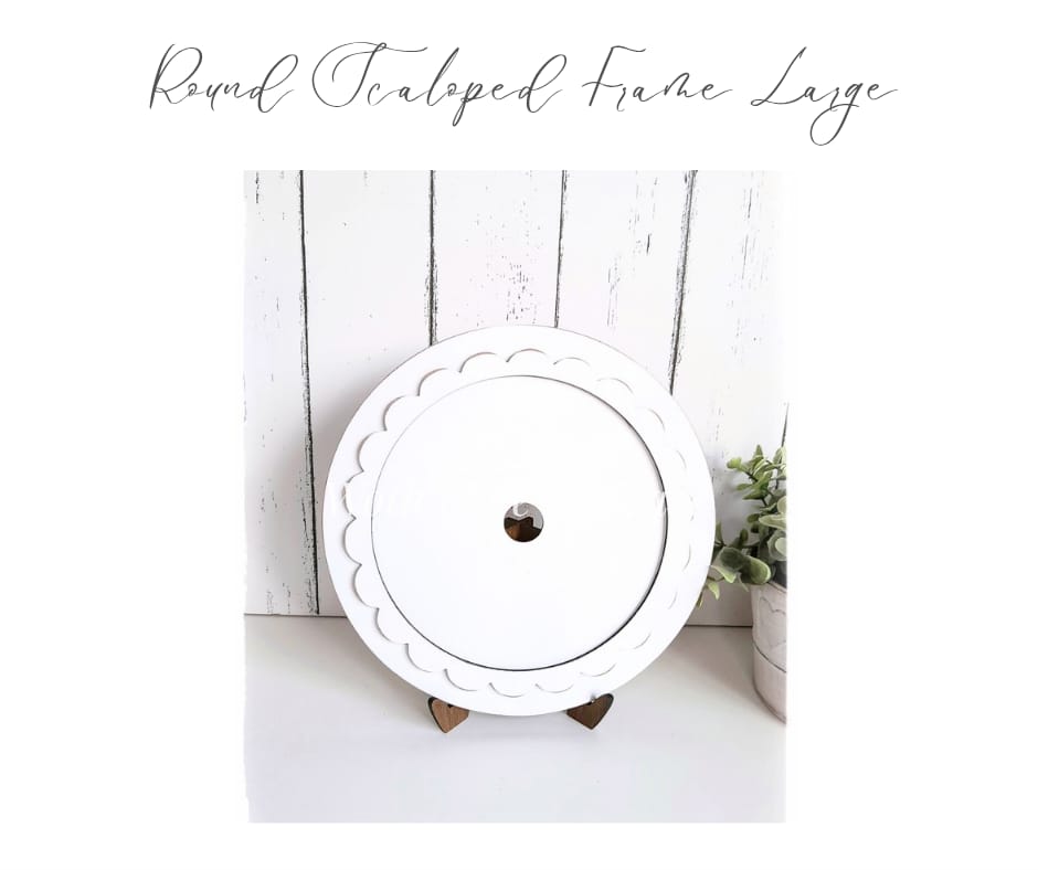 Round Scalloped Frame with Easel Stand (15cm insert)