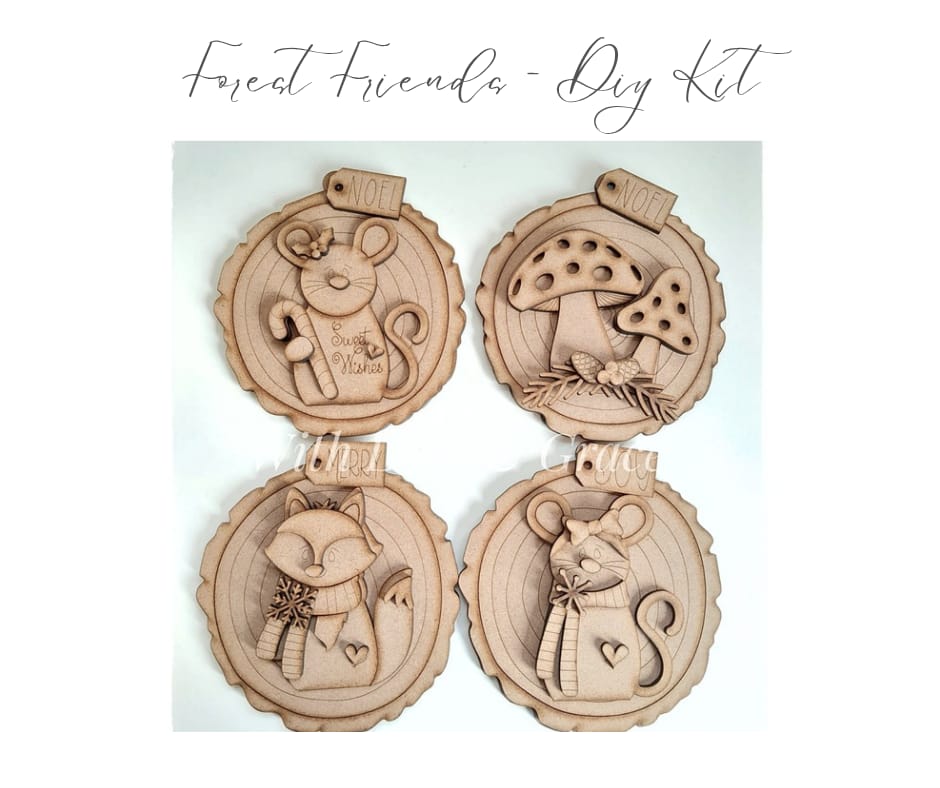Forest Friends Ornament Bundle - DIY Kit (Set of 4)