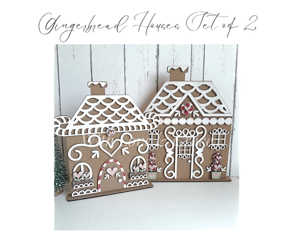 Gingerbread House Shelf Sitters Set of 2