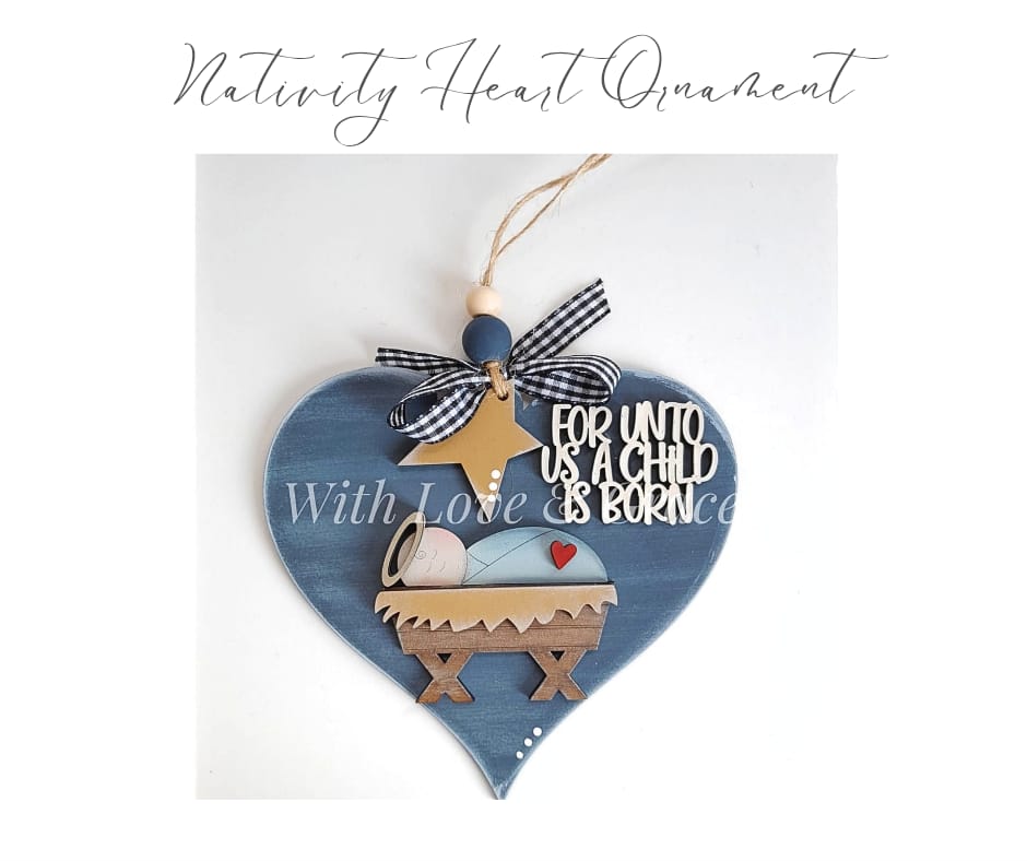 Nativity Heart Ornament