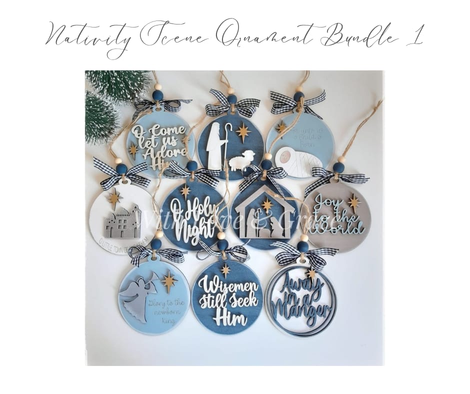 Nativity Scene Ornament Bundle 1 - Painted (Set of 10)
