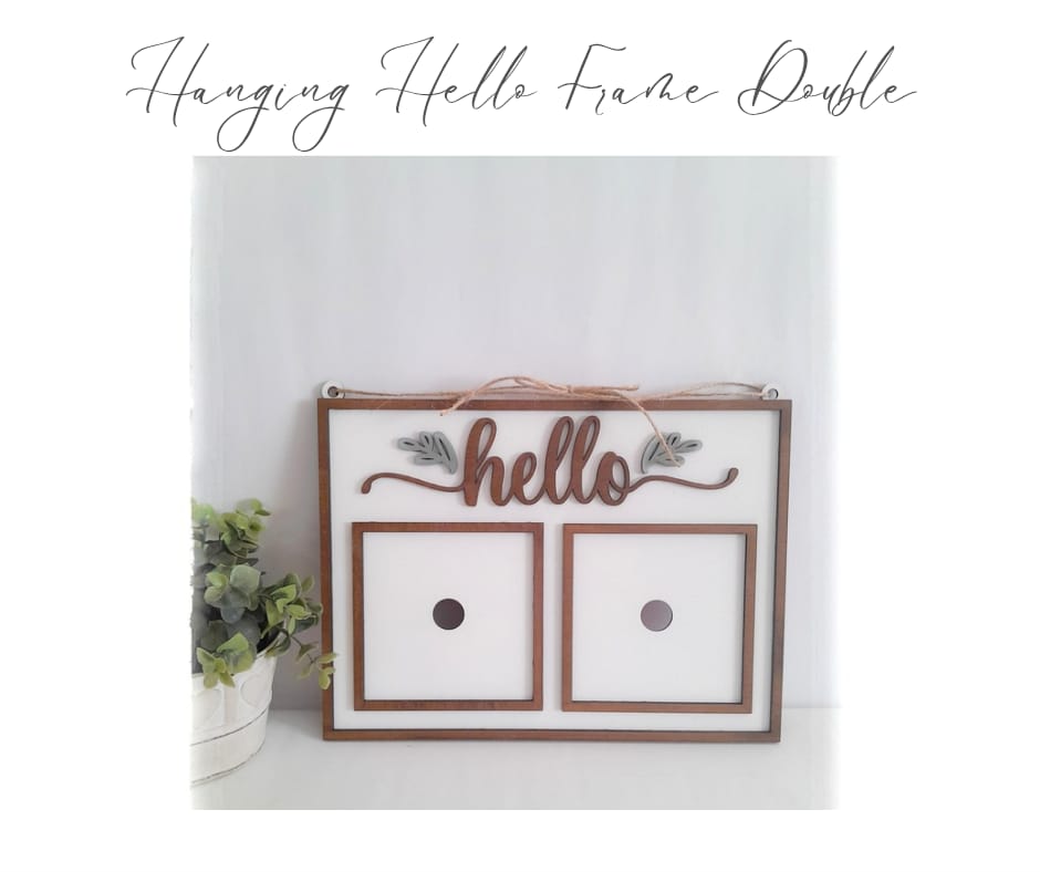 Hanging Hello Frame (Double) Horizontal (10.8cm insert)
