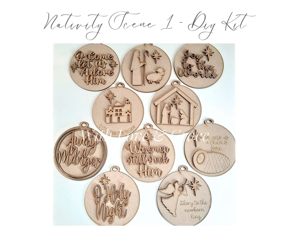 Nativity Scene Ornament Bundle 1 - DIY Kit (Set of 10)