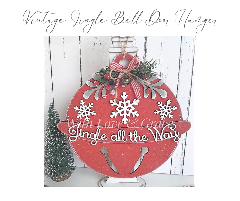 Door Hanger 25.4cm - Vintage Christmas Jingle Bell