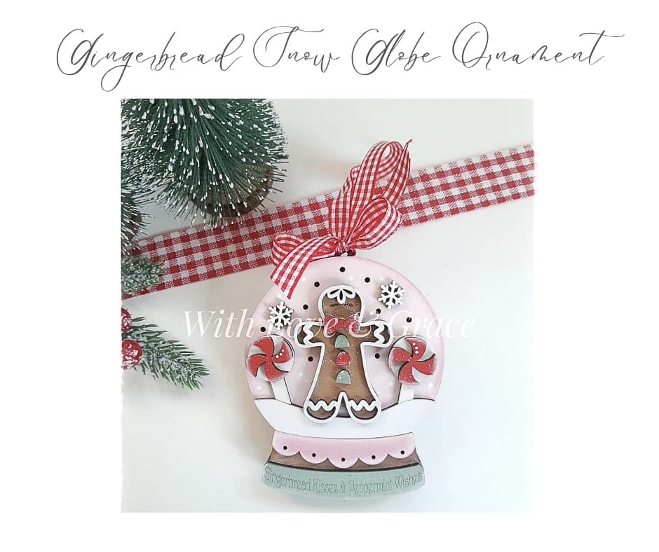 Snow Globe Ornament – Light Up Gingerbread Kisses