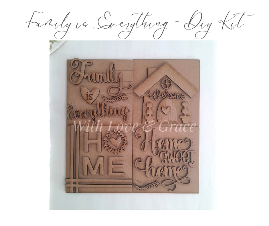 Family is Everything 10.8cm Square Bundle Set - DIY Kit (Set of 4)