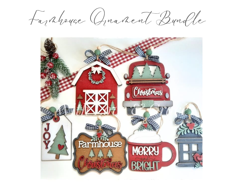 Farmhouse Christmas Ornament Set (Set of 6)