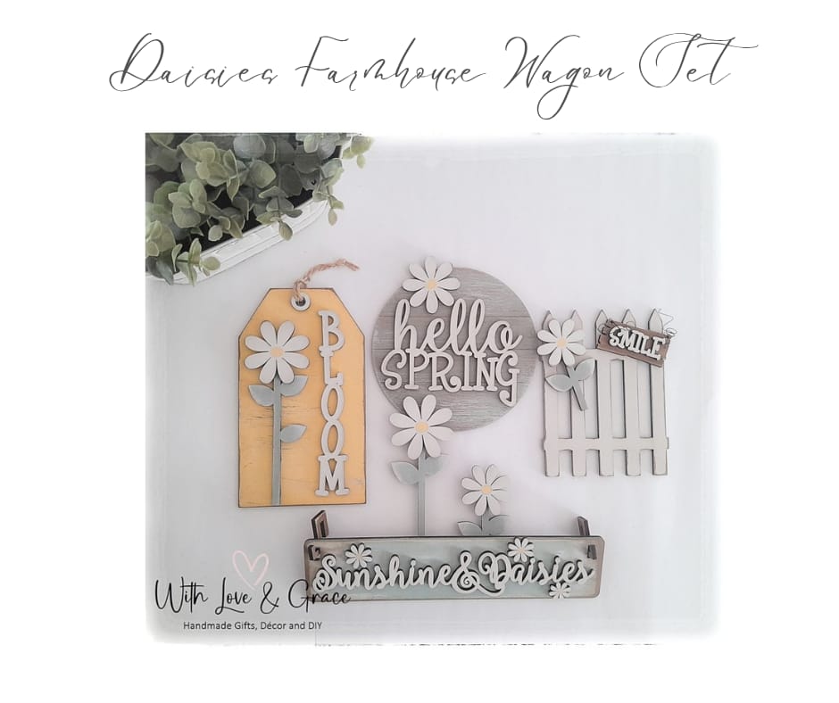 Daisy Décor Set for Interchangeable Farmhouse Wagon