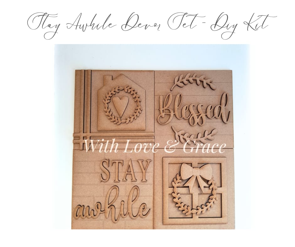 Stay a While 10.8cm Square Bundle Set - DIY Kit (Set of 4)