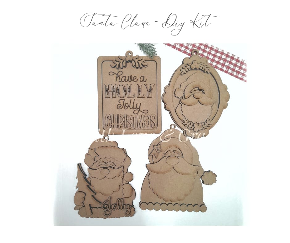 Santa Claus Ornament Bundle - DIY Kit (Set of 4)