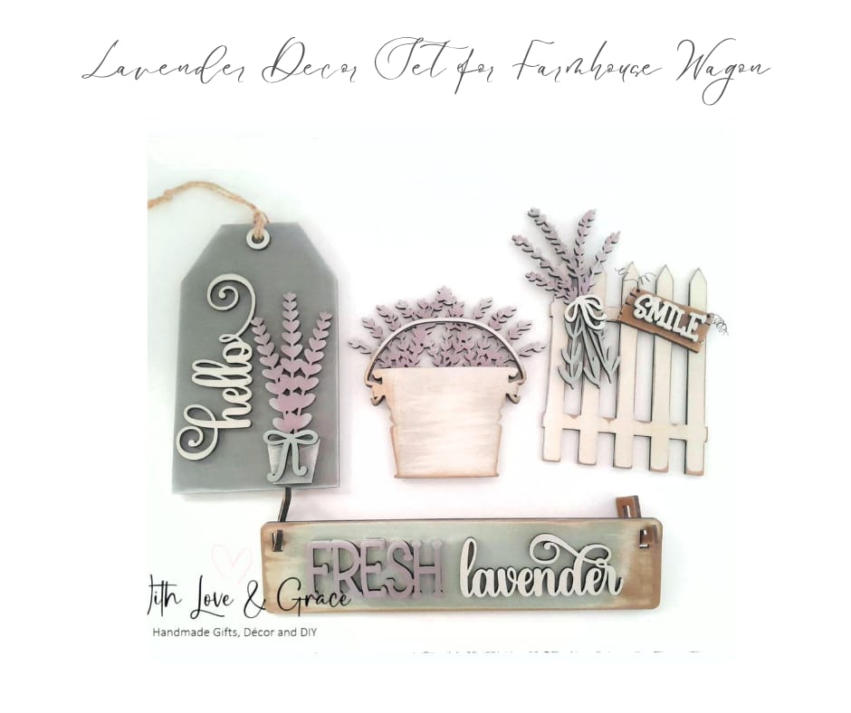 Lavender Décor Set for Interchangeable Farmhouse Wagon