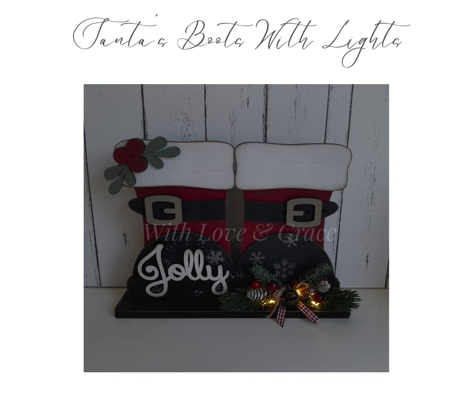 Large Santa Boots with Lights