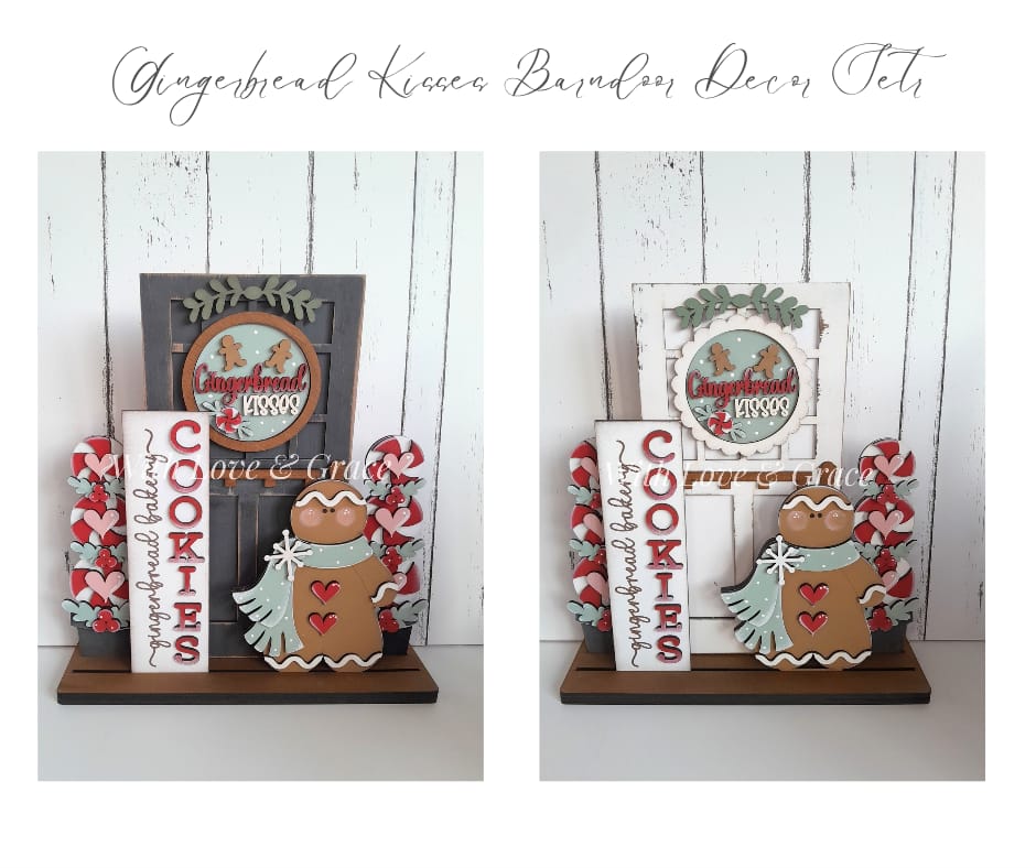 Gingerbread Kisses Barn Door Interchangeable Décor Set