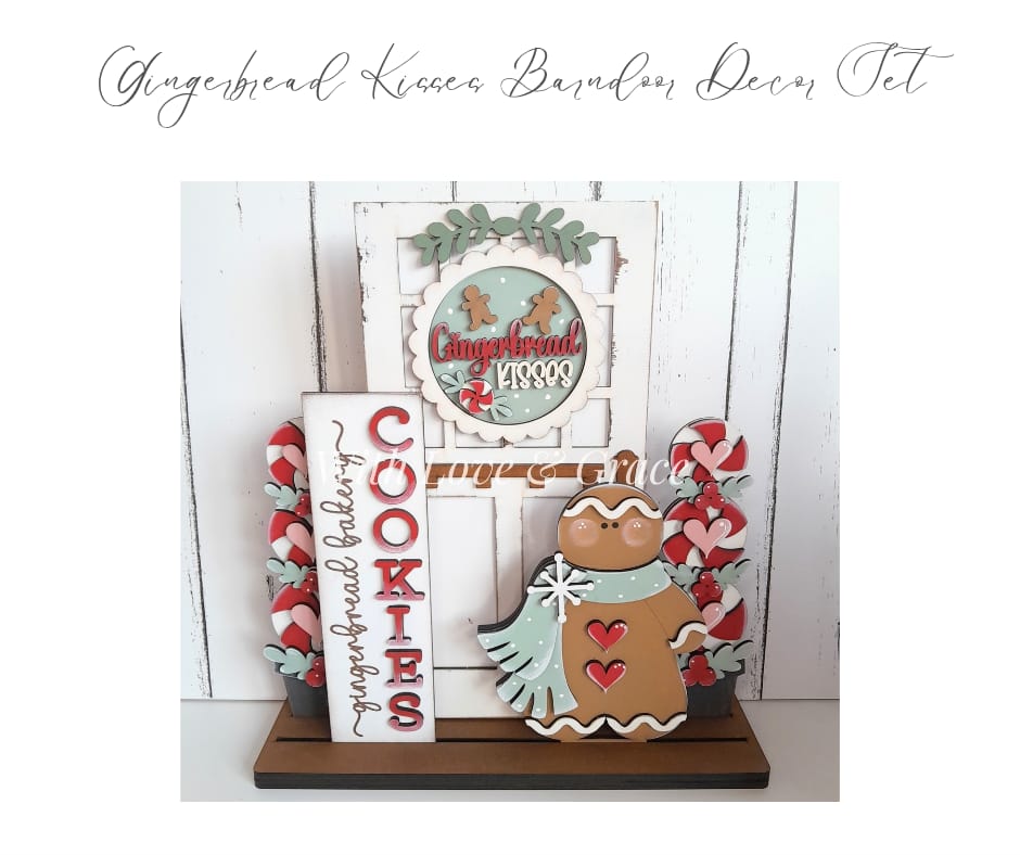 Gingerbread Kisses Barn Door Interchangeable Décor Set