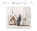 Victorian Gingerbread Houses with LED Candles Set of 2