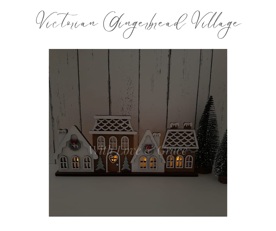 Victorian Gingerbread Village With LED Candles