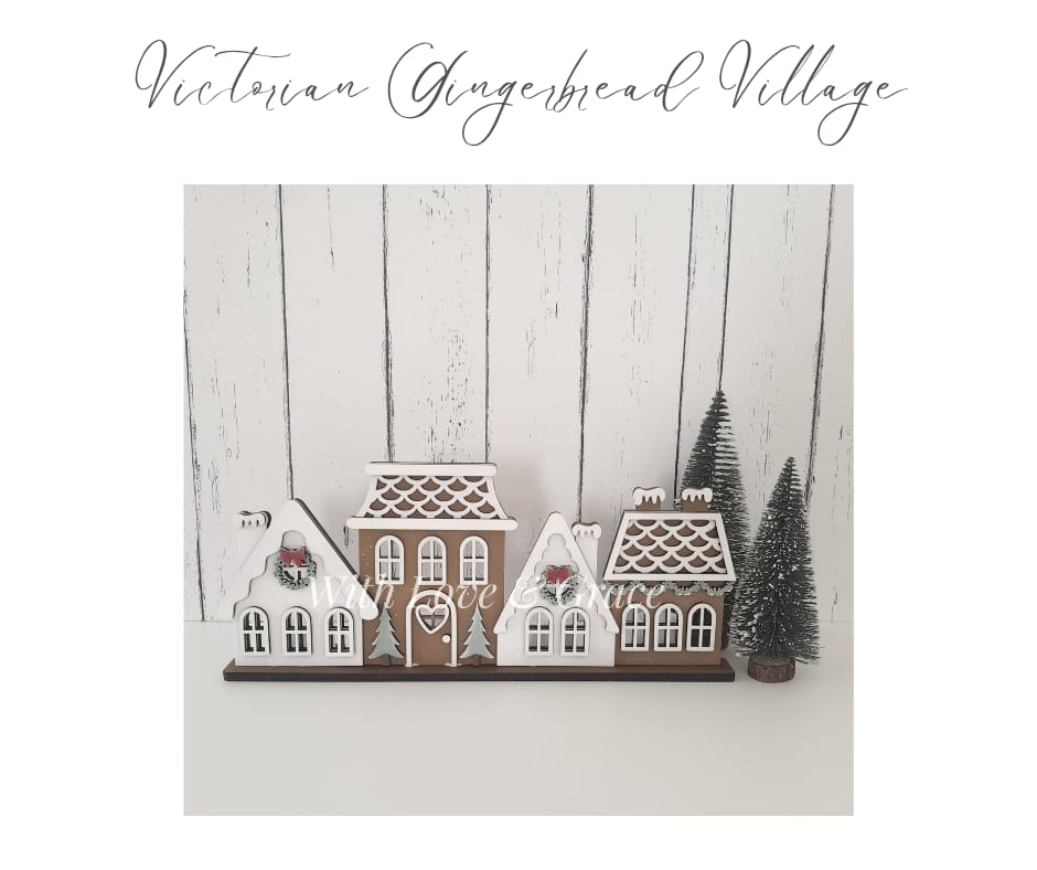 Victorian Gingerbread Village With LED Candles