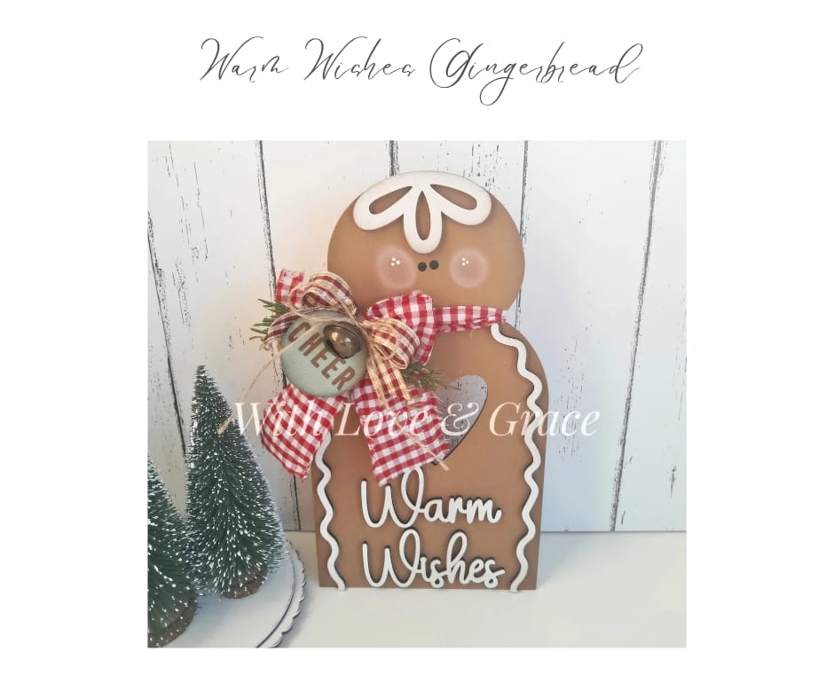 Warm Wishes Gingerbread Shelf Sitter