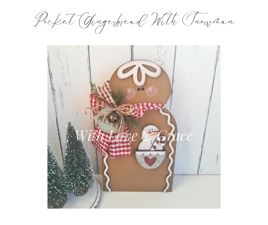 Pocket Gingerbread with Snowman