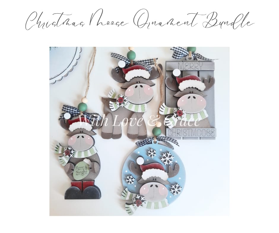 Moose Ornament Bundle - DIY Kit (Set of 4)