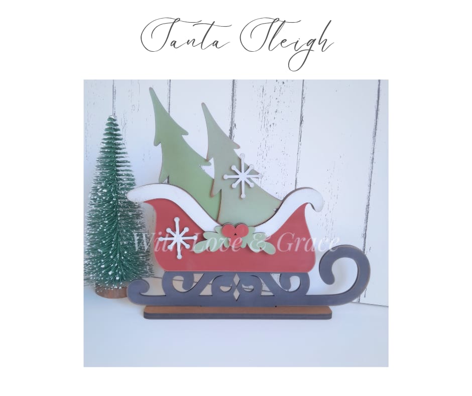 Santa Sleigh Shelf Sitter