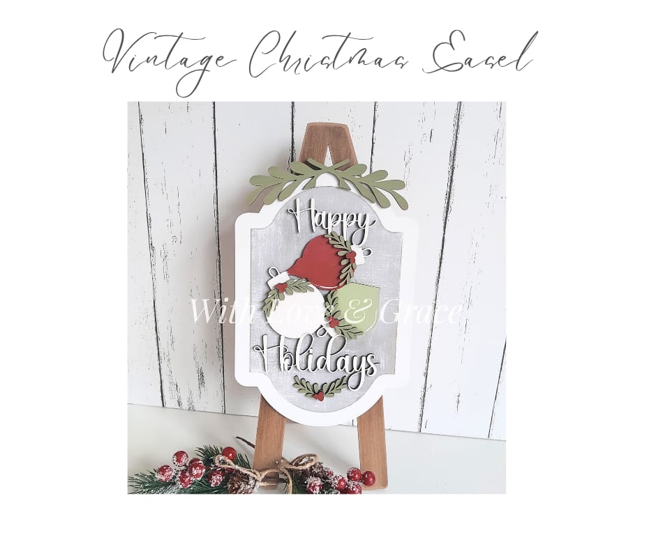 Vintage Christmas Interchangeable Easel