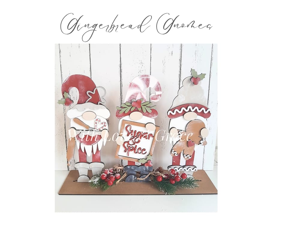 Christmas Gingerbread Gnome Trio