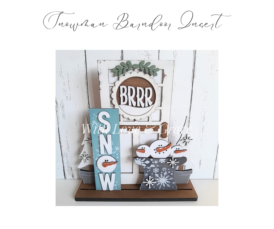 Snowman Barn Door Interchangeable Décor Set