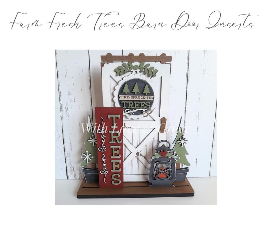 Christmas Trees Barn Door Interchangeable Décor Set