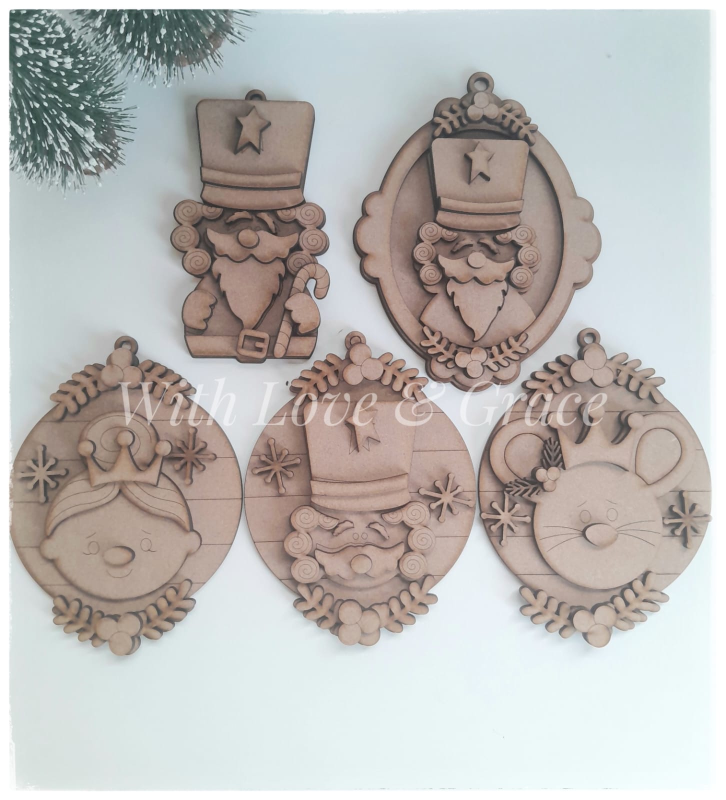 Nutcracker Christmas Ornament Bundle - DIY Kit (Set of 5)